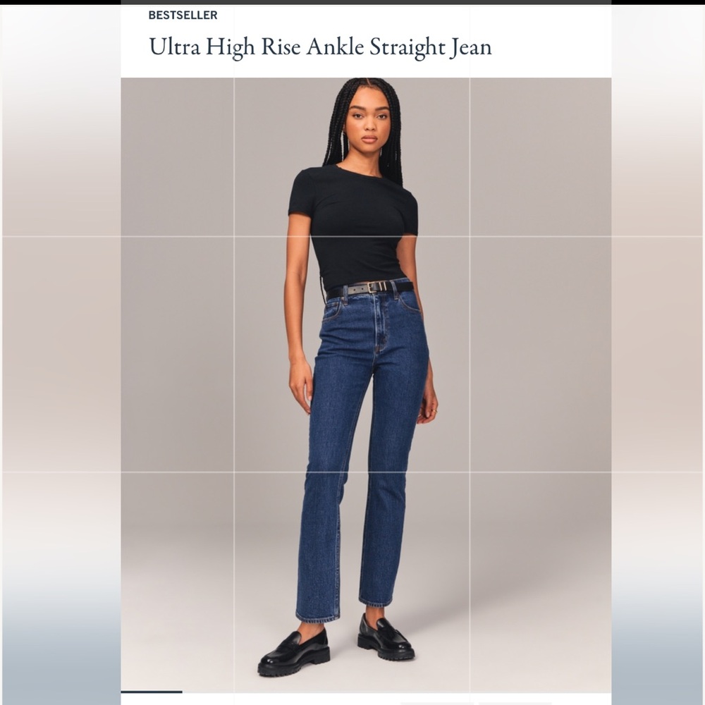 Abercrombie Ankle Straight Ultra High Rise